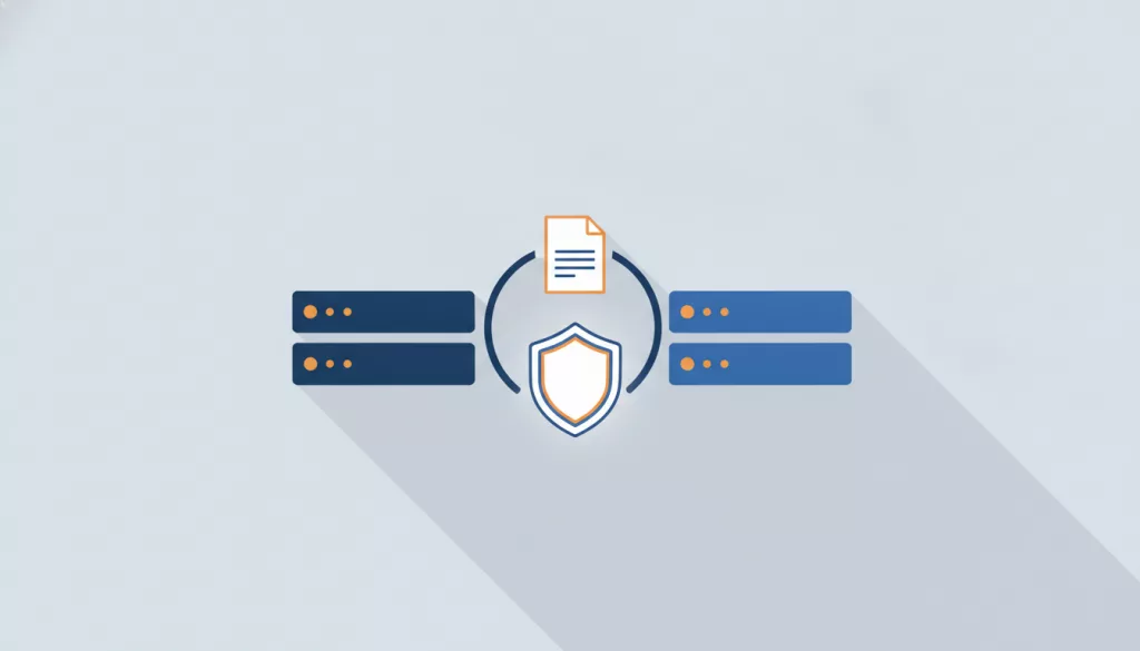 Illustration de plateformes connectées échangeant des documents
