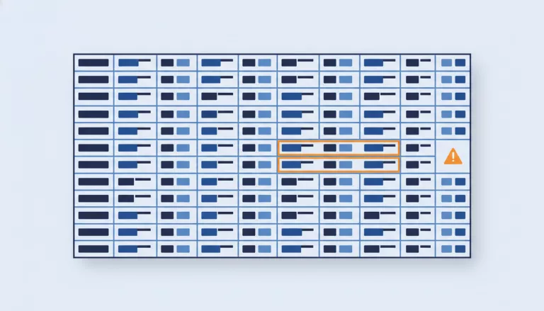 Illustration d'un tableau comptable avec des lignes signalées