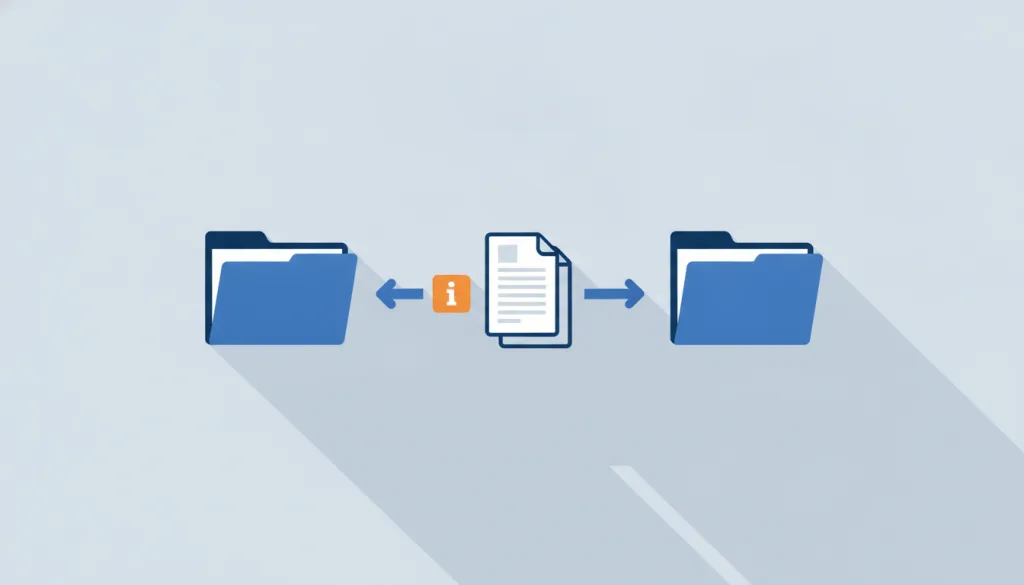 Illustration d'un transfert de dossiers comptables entre deux classeurs